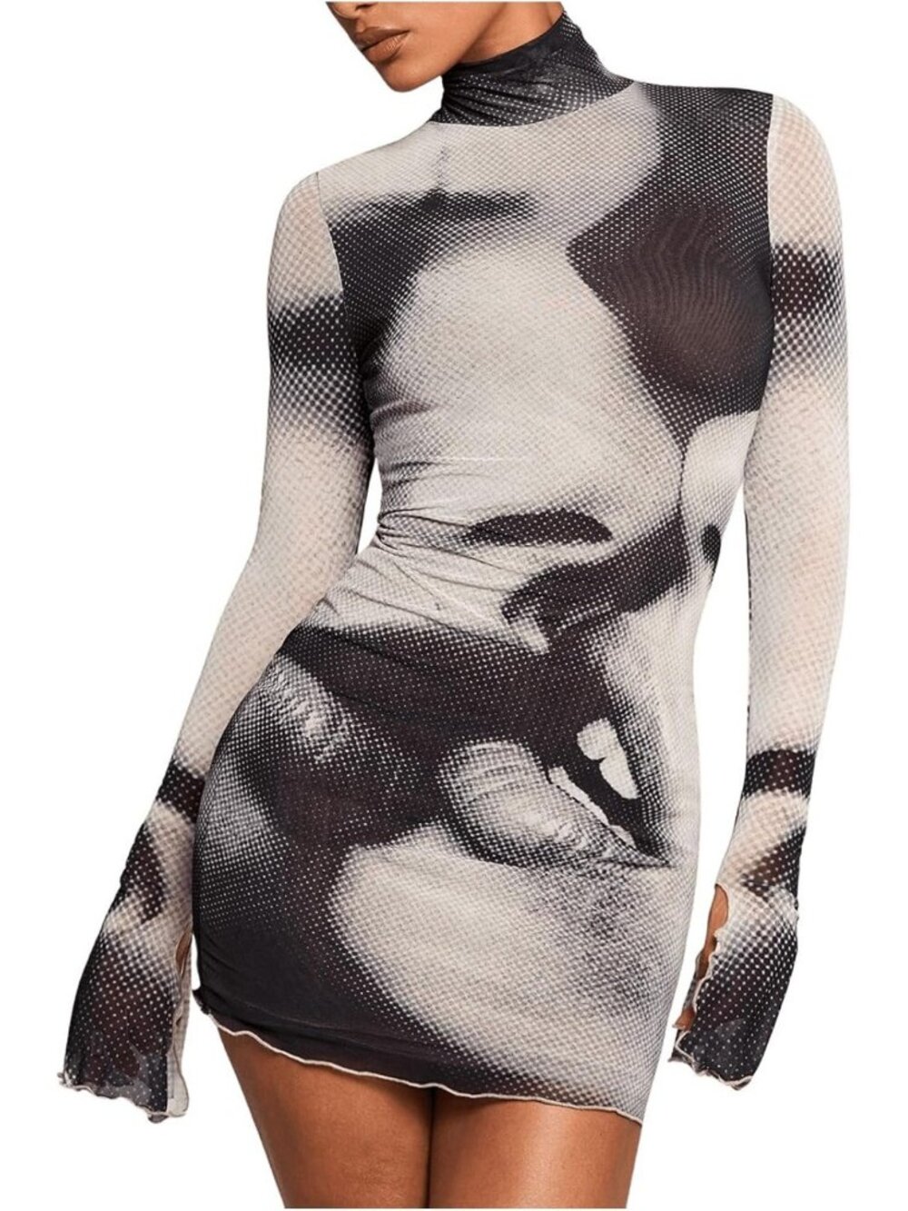 Chic Long Sleeve Club Dress for Women | Y2K Vegas Rave Party Outfit